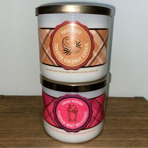 Bath & Body Works Toasted Coconut Cookie & Pumpkin Mint Milkshake Candle